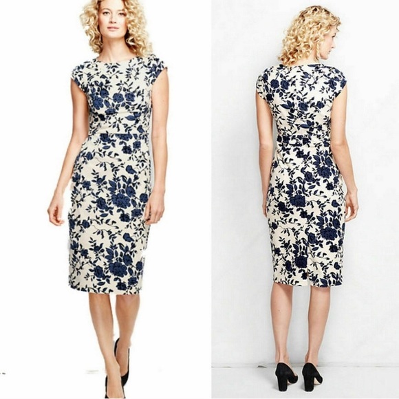 Lands' End Dresses & Skirts - Land’s End Velvet Soft Floral Sheath Dress